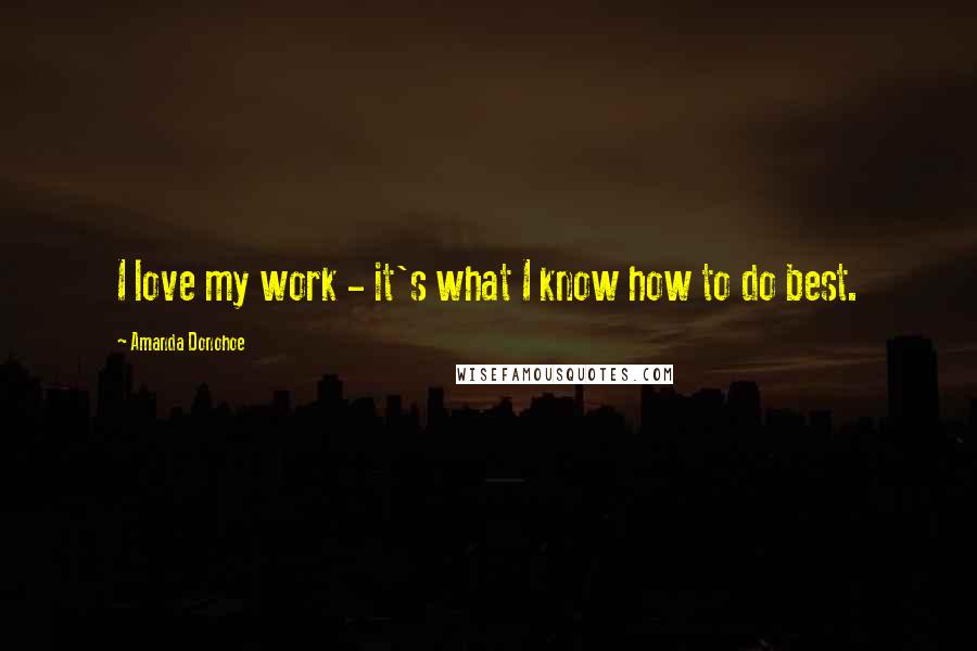 Amanda Donohoe Quotes: I love my work - it's what I know how to do best.