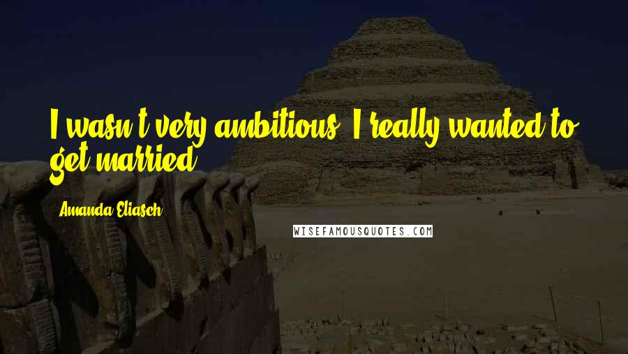 Amanda Eliasch Quotes: I wasn't very ambitious. I really wanted to get married.