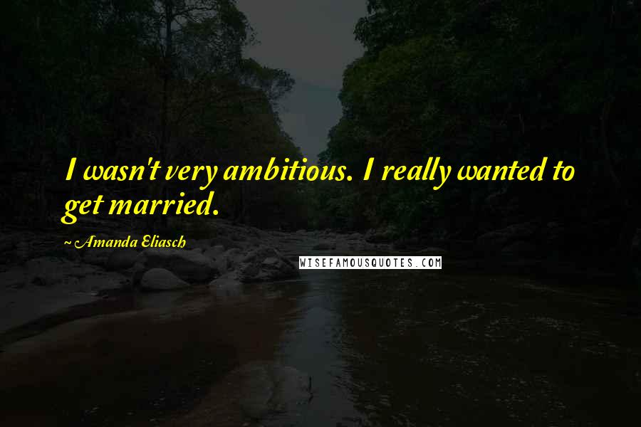 Amanda Eliasch Quotes: I wasn't very ambitious. I really wanted to get married.