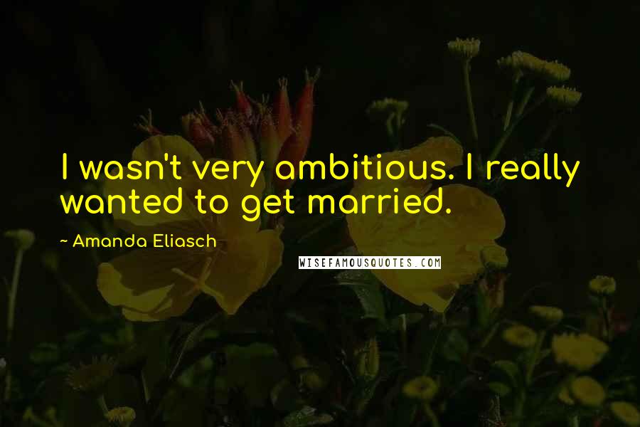 Amanda Eliasch Quotes: I wasn't very ambitious. I really wanted to get married.