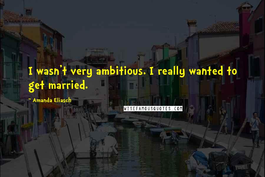 Amanda Eliasch Quotes: I wasn't very ambitious. I really wanted to get married.