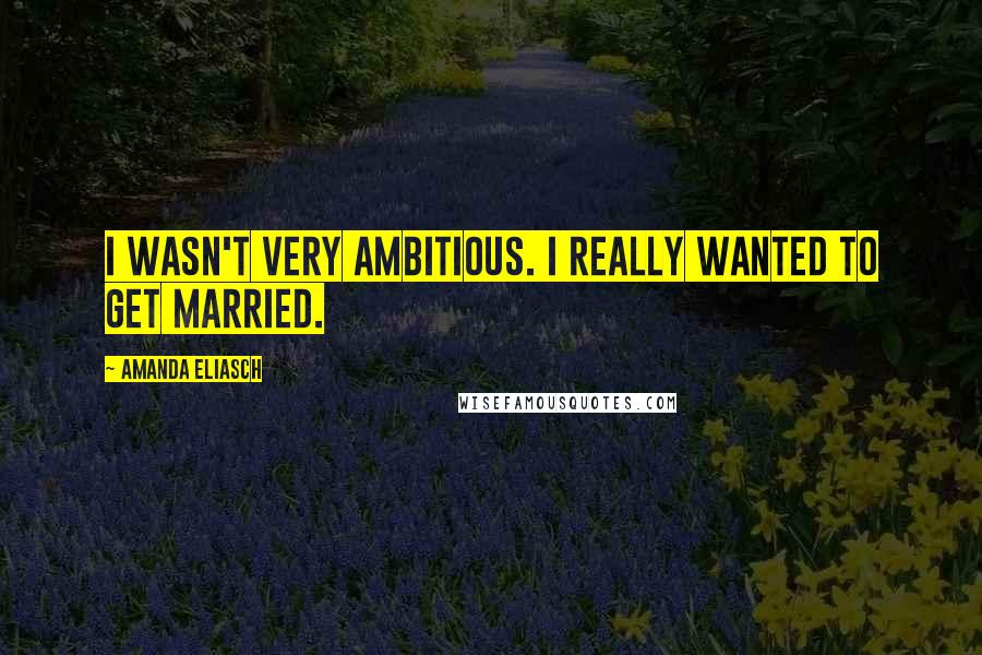 Amanda Eliasch Quotes: I wasn't very ambitious. I really wanted to get married.