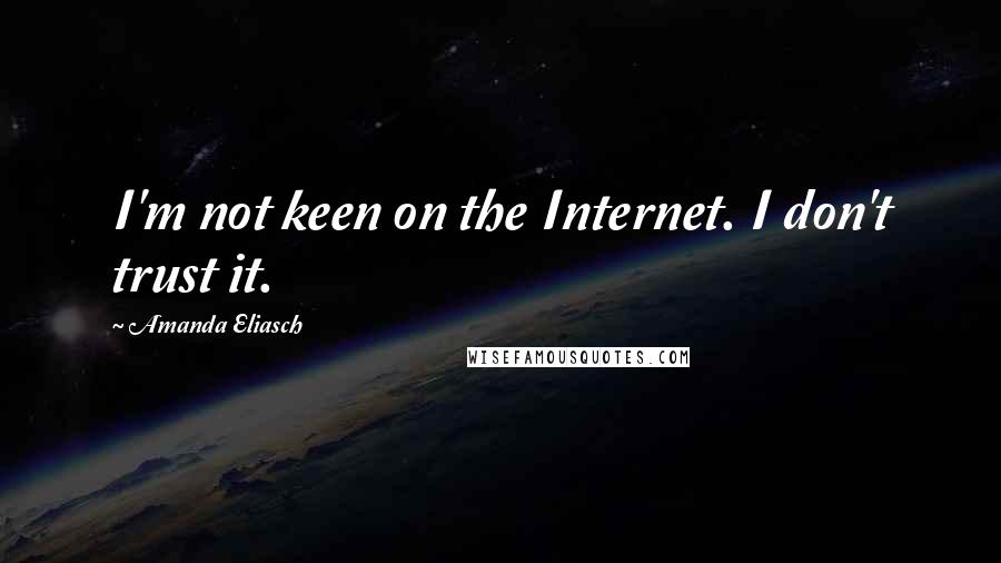 Amanda Eliasch Quotes: I'm not keen on the Internet. I don't trust it.