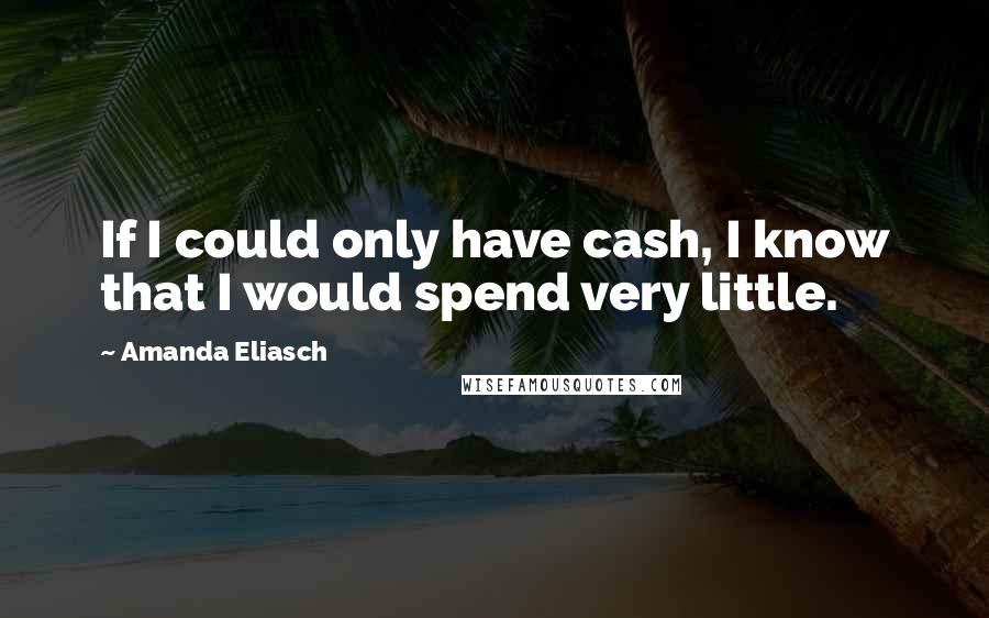 Amanda Eliasch Quotes: If I could only have cash, I know that I would spend very little.