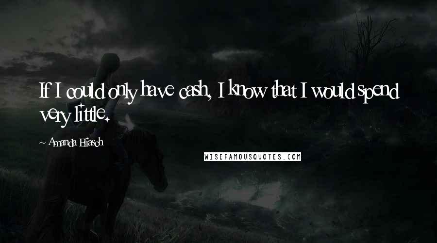 Amanda Eliasch Quotes: If I could only have cash, I know that I would spend very little.