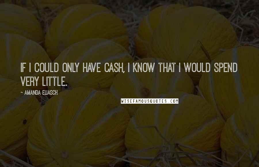 Amanda Eliasch Quotes: If I could only have cash, I know that I would spend very little.