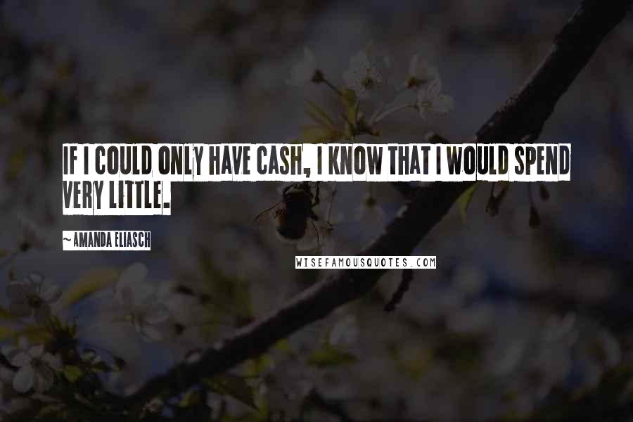 Amanda Eliasch Quotes: If I could only have cash, I know that I would spend very little.