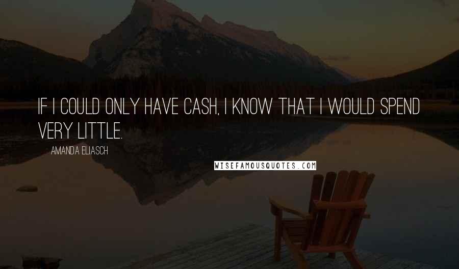 Amanda Eliasch Quotes: If I could only have cash, I know that I would spend very little.