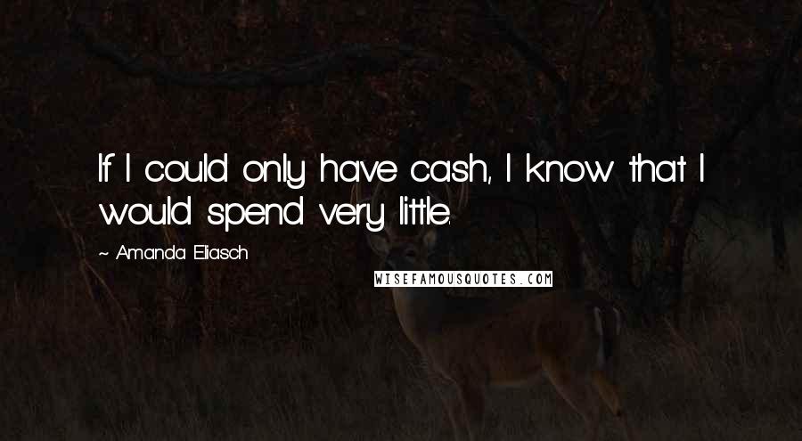 Amanda Eliasch Quotes: If I could only have cash, I know that I would spend very little.