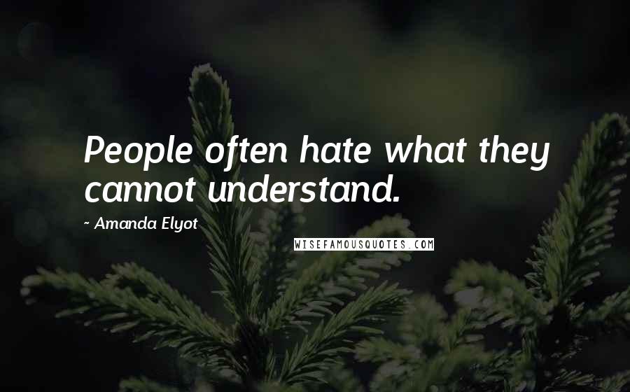 Amanda Elyot Quotes: People often hate what they cannot understand.