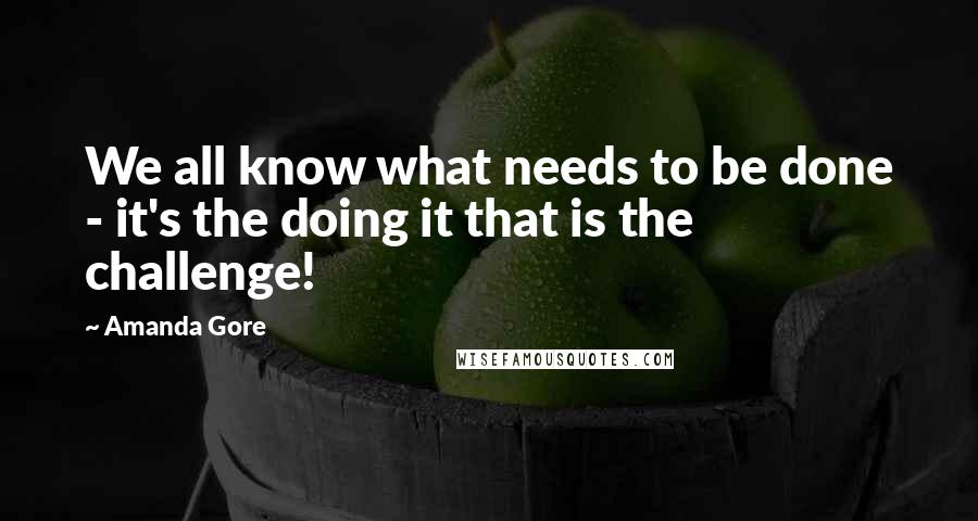 Amanda Gore Quotes: We all know what needs to be done - it's the doing it that is the challenge!