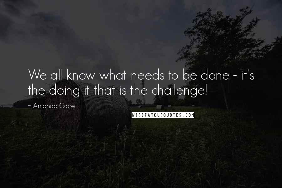 Amanda Gore Quotes: We all know what needs to be done - it's the doing it that is the challenge!