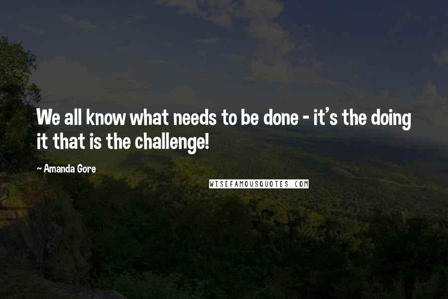 Amanda Gore Quotes: We all know what needs to be done - it's the doing it that is the challenge!