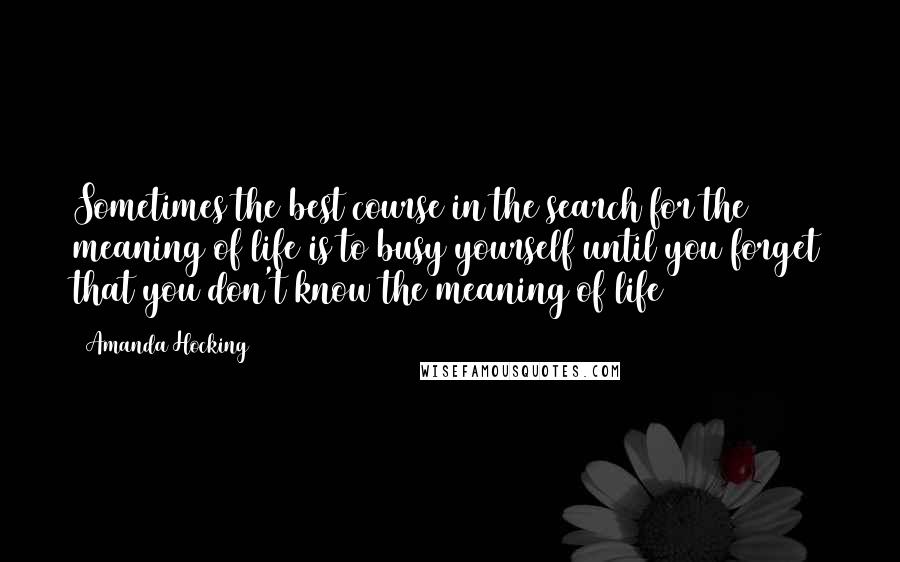 Amanda Hocking Quotes: Sometimes the best course in the search for the meaning of life is to busy yourself until you forget that you don't know the meaning of life