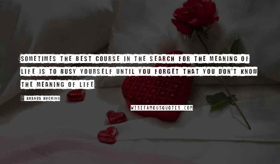 Amanda Hocking Quotes: Sometimes the best course in the search for the meaning of life is to busy yourself until you forget that you don't know the meaning of life