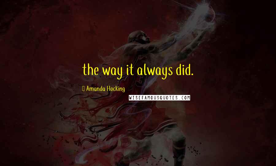 Amanda Hocking Quotes: the way it always did.