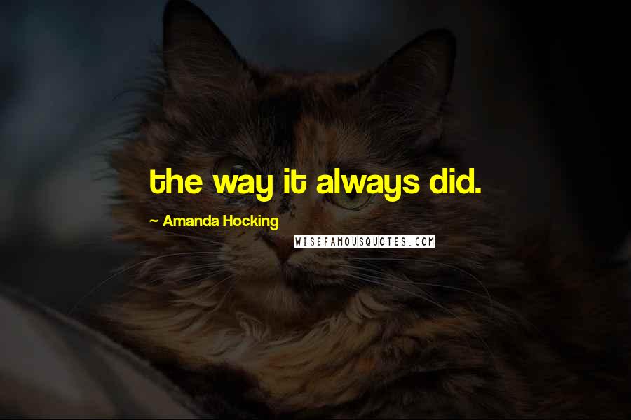 Amanda Hocking Quotes: the way it always did.