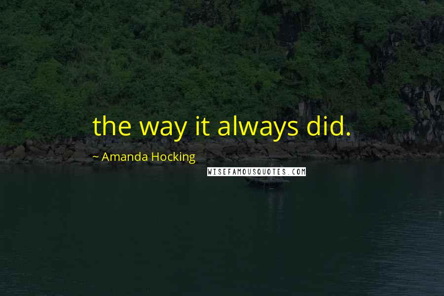 Amanda Hocking Quotes: the way it always did.