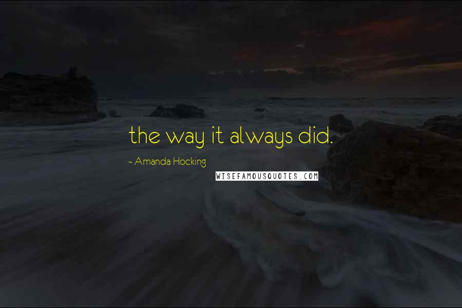 Amanda Hocking Quotes: the way it always did.