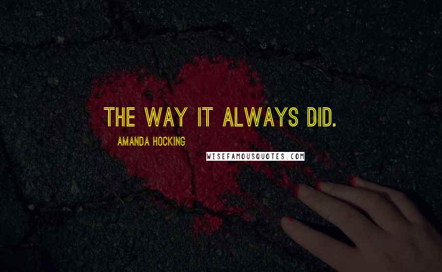 Amanda Hocking Quotes: the way it always did.