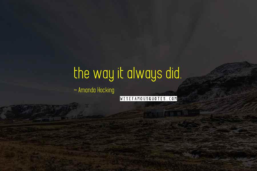 Amanda Hocking Quotes: the way it always did.