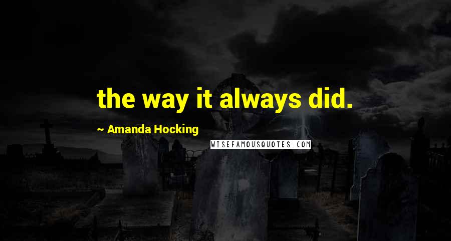 Amanda Hocking Quotes: the way it always did.