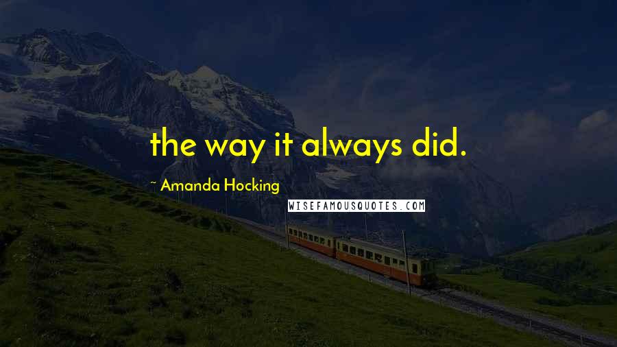 Amanda Hocking Quotes: the way it always did.