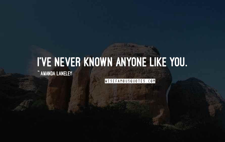 Amanda Laneley Quotes: I've never known anyone like you.