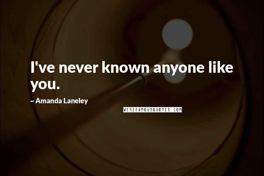 Amanda Laneley Quotes: I've never known anyone like you.