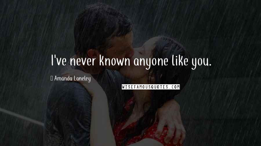 Amanda Laneley Quotes: I've never known anyone like you.