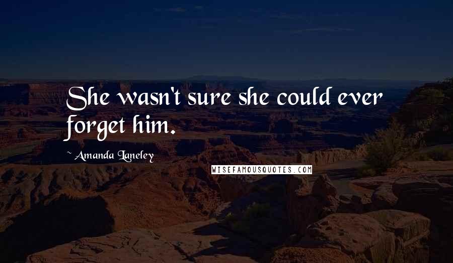 Amanda Laneley Quotes: She wasn't sure she could ever forget him.