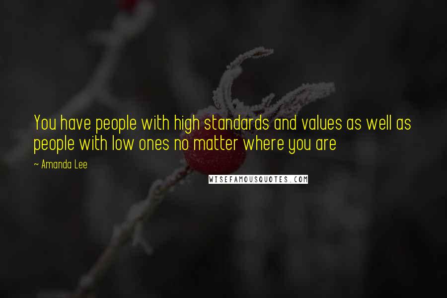 Amanda Lee Quotes: You have people with high standards and values as well as people with low ones no matter where you are