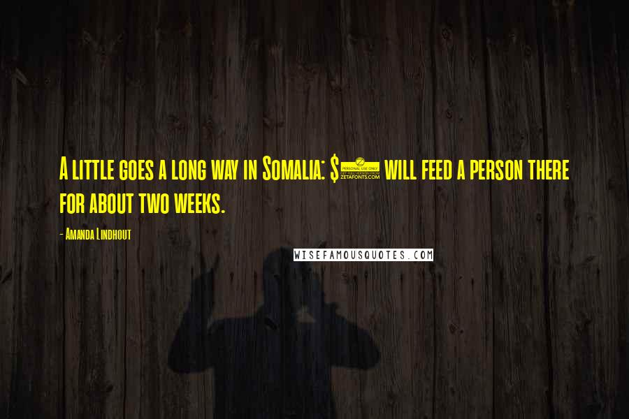 Amanda Lindhout Quotes: A little goes a long way in Somalia: $5 will feed a person there for about two weeks.