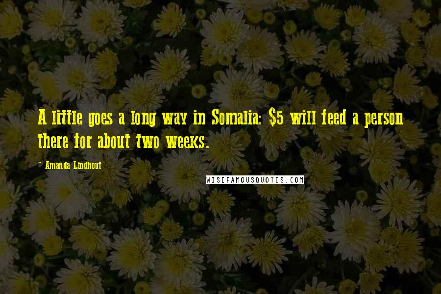 Amanda Lindhout Quotes: A little goes a long way in Somalia: $5 will feed a person there for about two weeks.