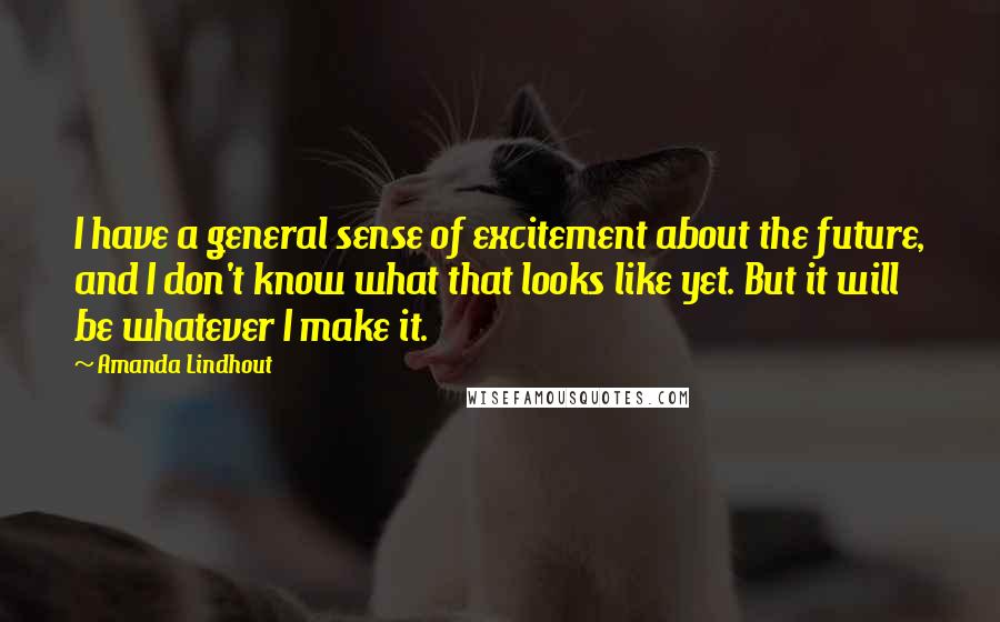 Amanda Lindhout Quotes: I have a general sense of excitement about the future, and I don't know what that looks like yet. But it will be whatever I make it.