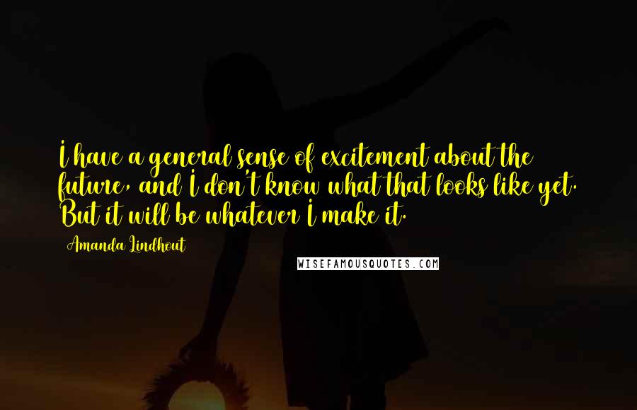 Amanda Lindhout Quotes: I have a general sense of excitement about the future, and I don't know what that looks like yet. But it will be whatever I make it.