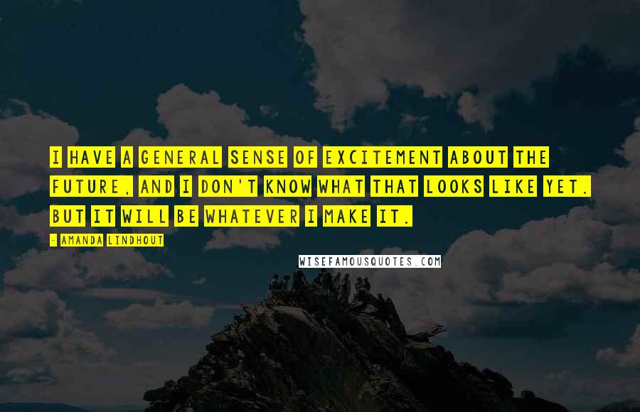 Amanda Lindhout Quotes: I have a general sense of excitement about the future, and I don't know what that looks like yet. But it will be whatever I make it.