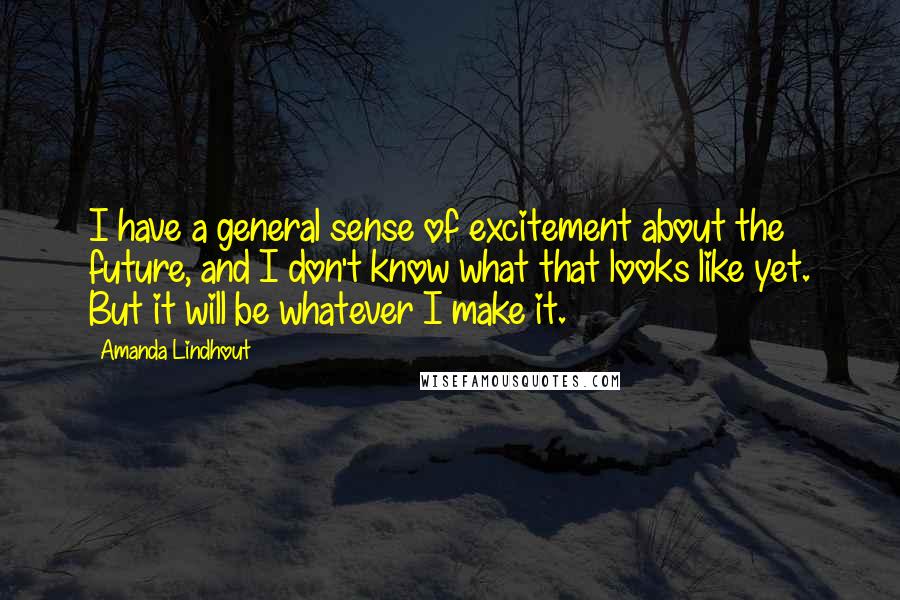 Amanda Lindhout Quotes: I have a general sense of excitement about the future, and I don't know what that looks like yet. But it will be whatever I make it.