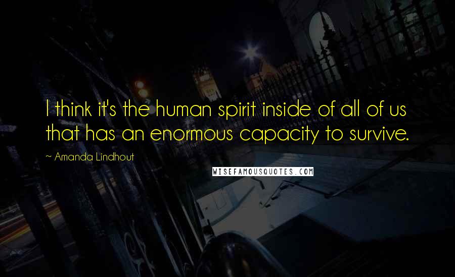 Amanda Lindhout Quotes: I think it's the human spirit inside of all of us that has an enormous capacity to survive.