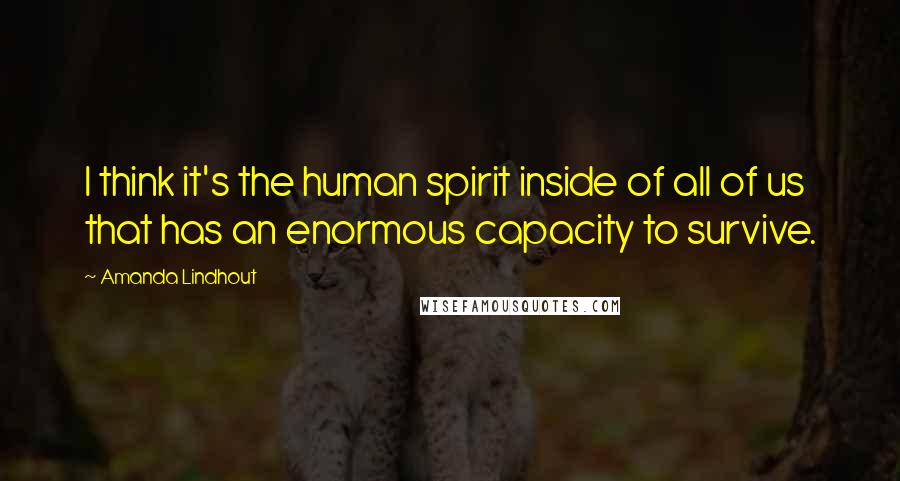 Amanda Lindhout Quotes: I think it's the human spirit inside of all of us that has an enormous capacity to survive.