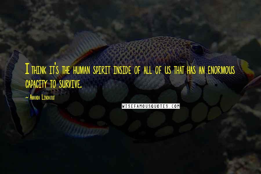 Amanda Lindhout Quotes: I think it's the human spirit inside of all of us that has an enormous capacity to survive.