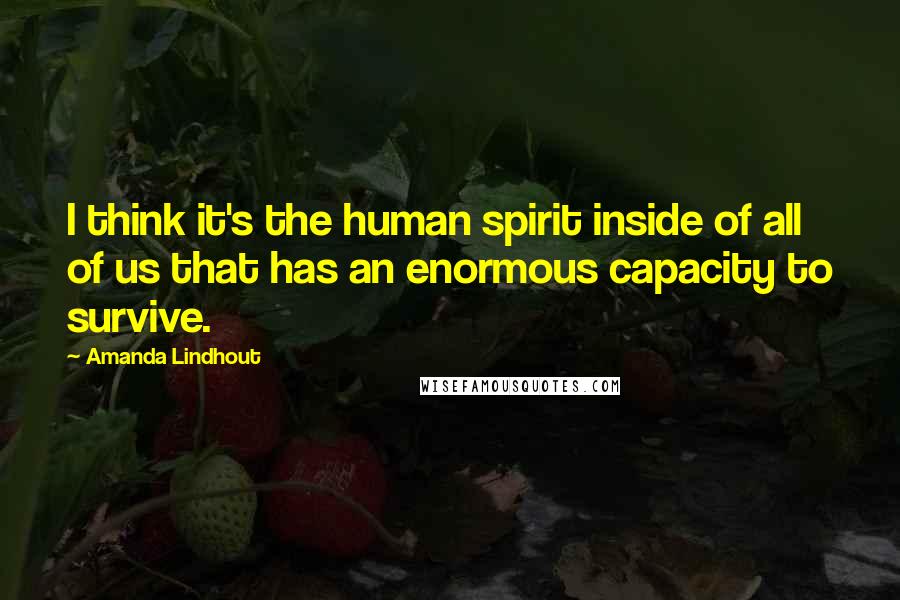 Amanda Lindhout Quotes: I think it's the human spirit inside of all of us that has an enormous capacity to survive.