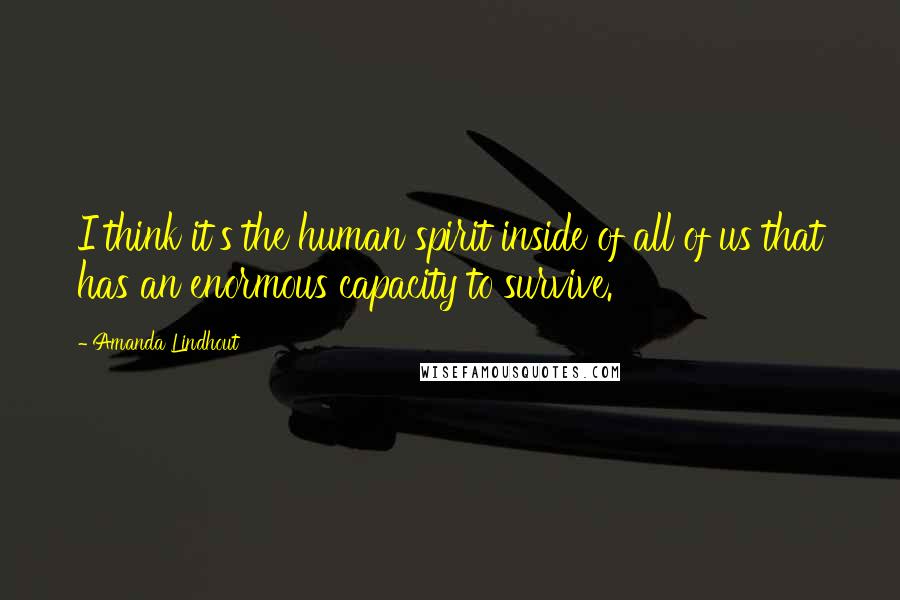 Amanda Lindhout Quotes: I think it's the human spirit inside of all of us that has an enormous capacity to survive.