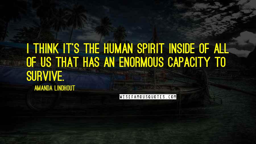 Amanda Lindhout Quotes: I think it's the human spirit inside of all of us that has an enormous capacity to survive.