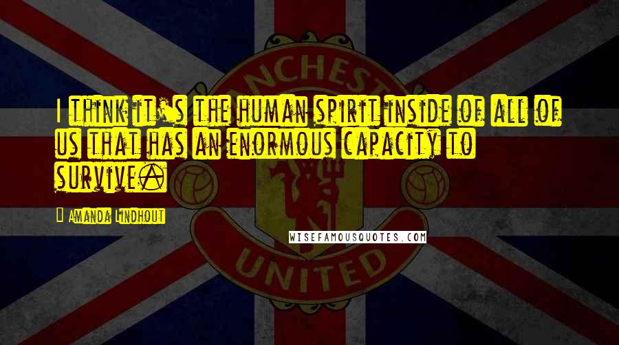 Amanda Lindhout Quotes: I think it's the human spirit inside of all of us that has an enormous capacity to survive.
