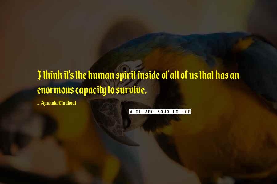 Amanda Lindhout Quotes: I think it's the human spirit inside of all of us that has an enormous capacity to survive.