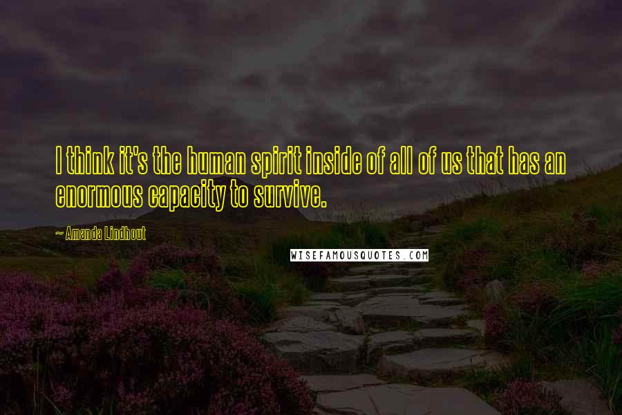 Amanda Lindhout Quotes: I think it's the human spirit inside of all of us that has an enormous capacity to survive.