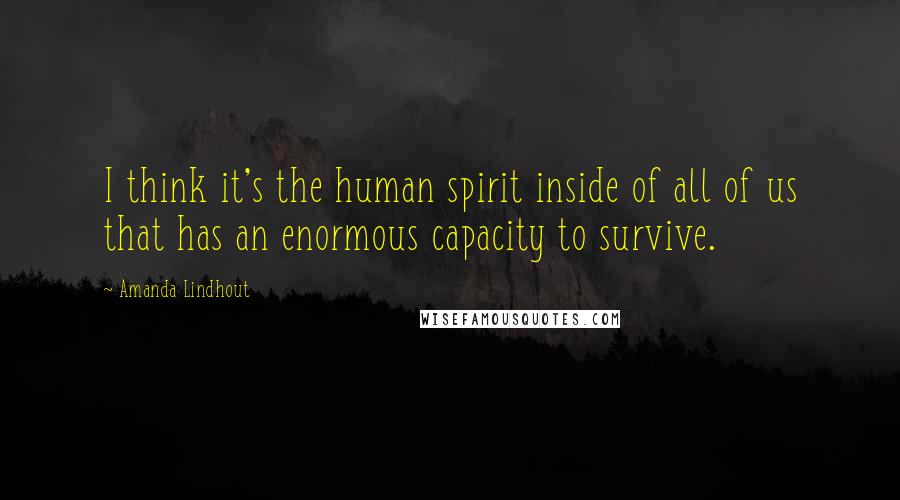 Amanda Lindhout Quotes: I think it's the human spirit inside of all of us that has an enormous capacity to survive.