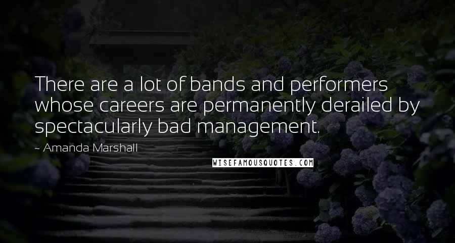 Amanda Marshall Quotes: There are a lot of bands and performers whose careers are permanently derailed by spectacularly bad management.