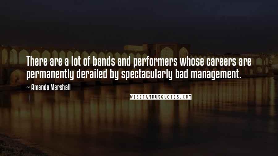 Amanda Marshall Quotes: There are a lot of bands and performers whose careers are permanently derailed by spectacularly bad management.